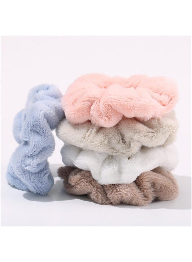 BAKEFY 5 Pieces Large Towel Microfiber Drying Soft Scrunchies Thick Scrunchies Fuzzy Scrunchy Ponytail Holder for Hair Light Bobbles Ropes Wet and Dry Hair Accessories - Image 3