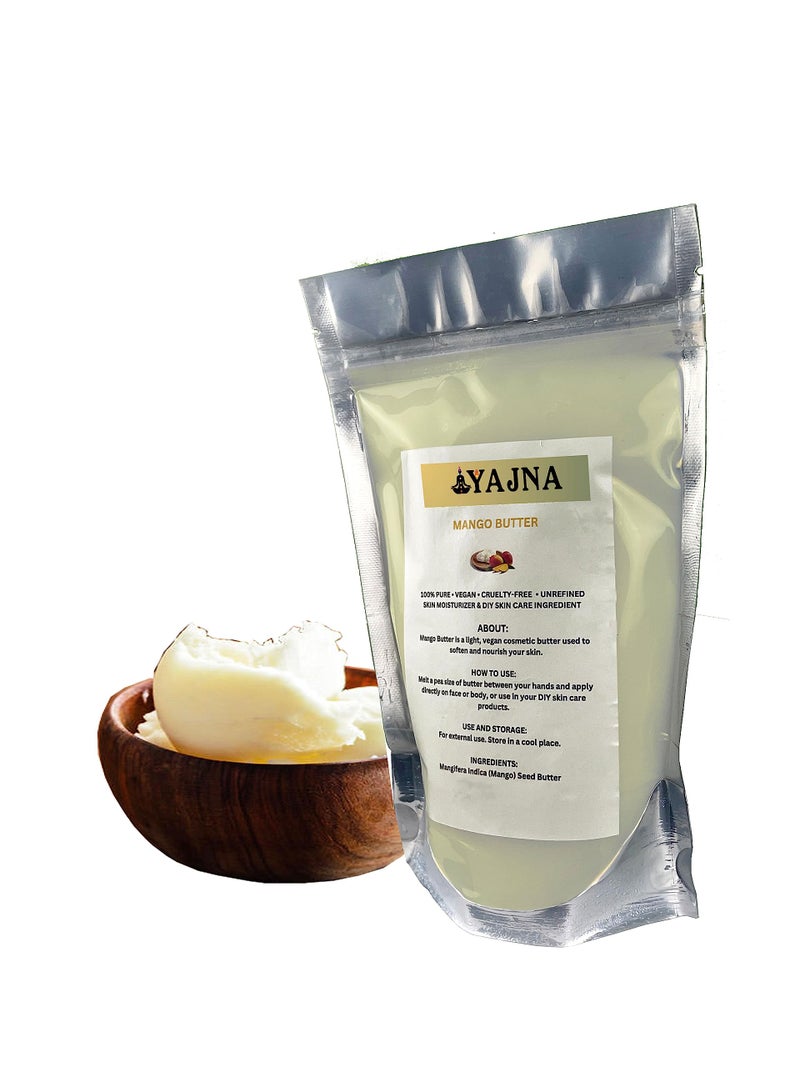 Yajna Organic Raw Mango Butter 100% Pure,Natural & Unrefined| Skin Moisturizer For Face, Body & Hair| 4 OZ/115 GM Ivory/White Grade A | DIY Creams, Balms, Lotions, Soaps| Softens Dry & Tough Skin - Image 2