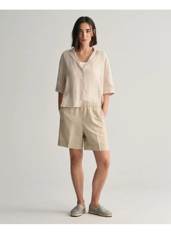 غانت Gant Relaxed Fit Linen Blend Pull-On Shorts