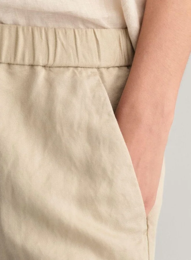 غانت Gant Relaxed Fit Linen Blend Pull-On Shorts