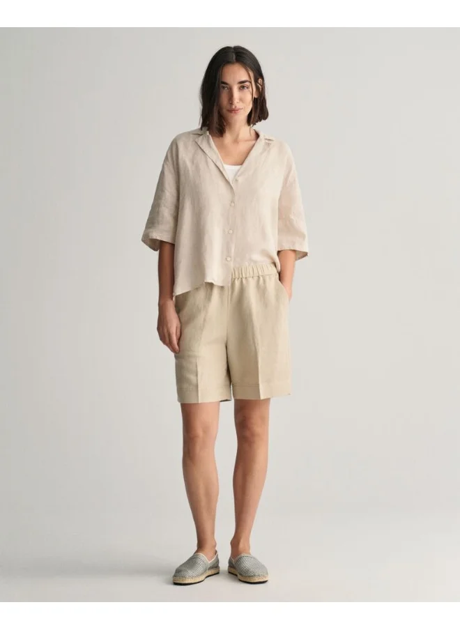 غانت Gant Relaxed Fit Linen Blend Pull-On Shorts