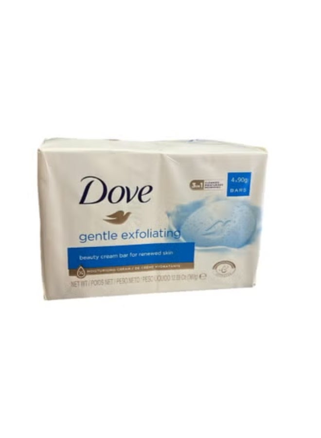 Dove Gentle Exfoliating Beauty Cream Bar Soap 90g 4 Pcs