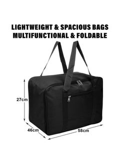 Kuber Industries Kuber Industries Rexine Storage Bag | Clothes Storage Attachi Bag | Underbed Storage Bag | Zipper Storage Bag | Wardrobe Organizer With Handle | Travel Jumbo Attachi Bag | Pack Of 2 | Black  - Image 3