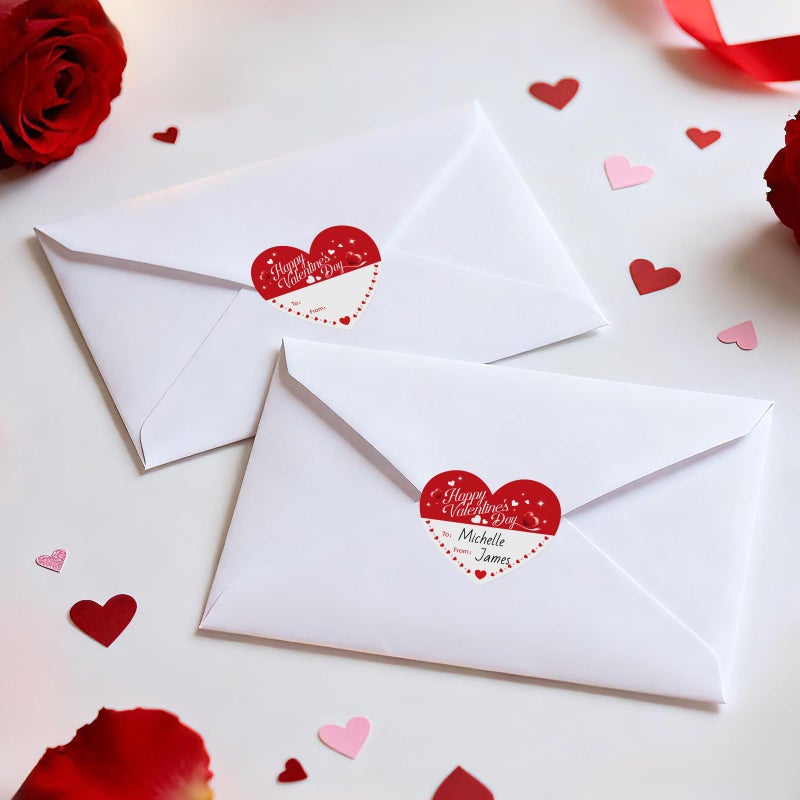 Alynta Happy Valentine's Day Stickers - Valentines Gift Tag Stickers 2 Inch 60Pcs Heart Design Sticker Valentines to from Labels for Envelope Seals Cards Valentine's Day Decorations - Image 5