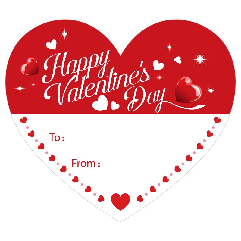 Alynta Happy Valentine's Day Stickers - Valentines Gift Tag Stickers 2 Inch 60Pcs Heart Design Sticker Valentines to from Labels for Envelope Seals Cards Valentine's Day Decorations - Image 1