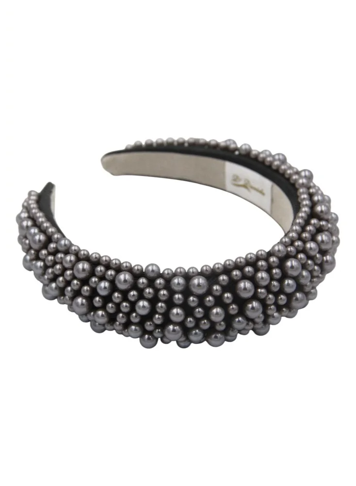 D'Daniela D' Daniela -  Olivia Headband For Women's and  Girls Grey Pearl