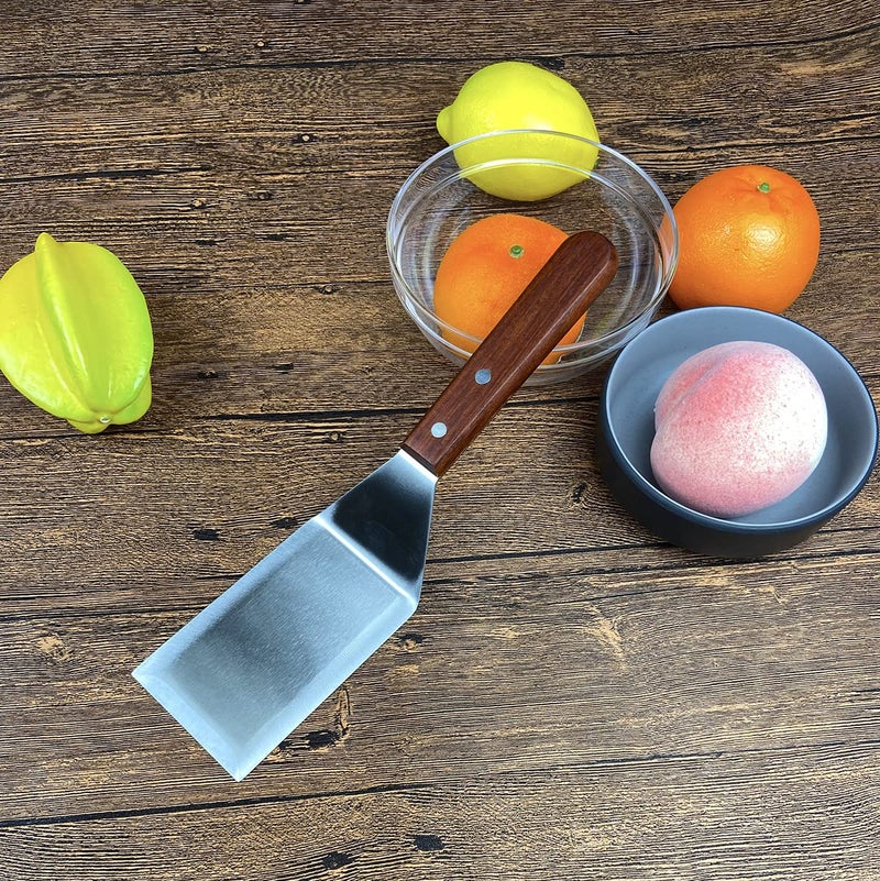 KLAQQED Metal Spatula for Cast Iron Skillet Grill Stainless Steel Spatula for Burger, Fish Turner Griddle Spatula, Spachulas Egg Flipper, Flat Top Metal Spatula for Cooking BBQ - Image 2