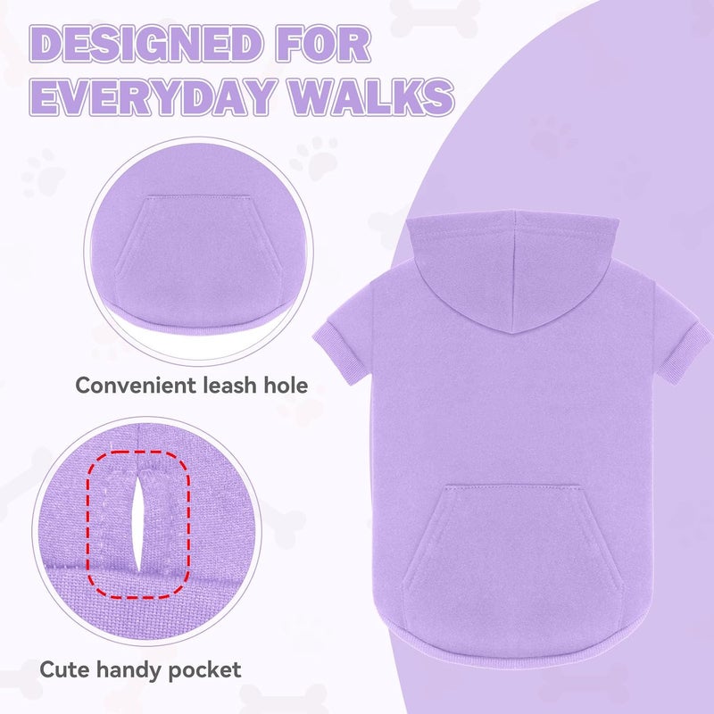 Waoduld 5XL Dog Sweaters for Large Dogs,Extra-Large Dog Hoodie,Cozy Fleece Interior Sweatshirt with Hood & Pocket,Leash Hole,Pet Clothes Sweater Hoodie for Large Dogs,Light Purple&5XL - Image 4
