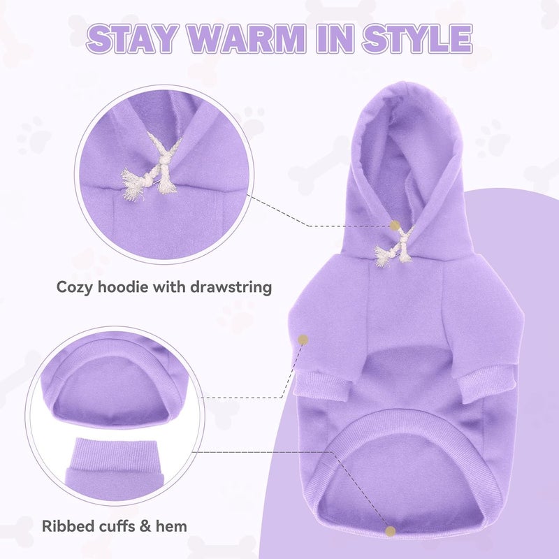 Waoduld 5XL Dog Sweaters for Large Dogs,Extra-Large Dog Hoodie,Cozy Fleece Interior Sweatshirt with Hood & Pocket,Leash Hole,Pet Clothes Sweater Hoodie for Large Dogs,Light Purple&5XL - Image 5