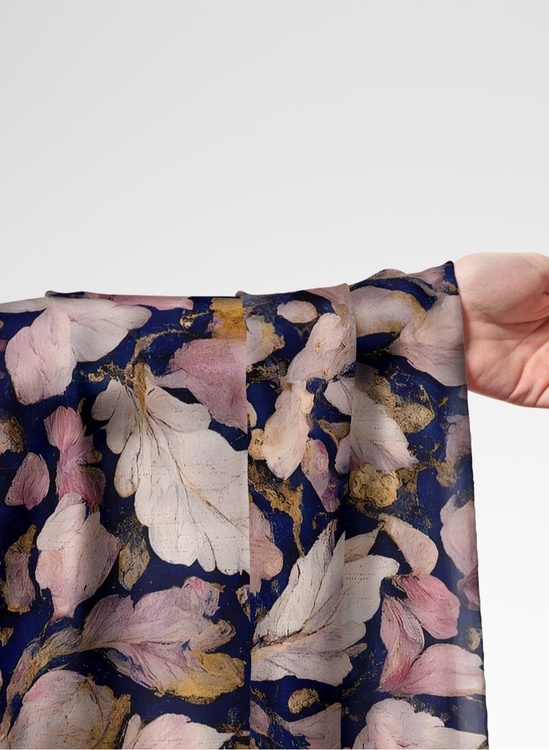 فيلاتو Ø¬Ù„Ø§Ø¨ÙŠØ© Ù…Ø®ÙˆÙŠØ± Ù…Ù† Ù‚Ù…Ø§Ø´ Ø­Ø±ÙŠØ± Ø§Ù„Ù„ÙŠÙ„ Ø¹Ø±Ø§Ù…Ù†ÙŠ Ø¨Ø§Ù„ÙŠØ§Ø±Ø¯Ø©ØŒ Ø£Ø²Ø±Ù‚ Ø¯Ø§ÙƒÙ†ØŒ Ù…Ø²Ù‡Ø±ØŒ Ù…Ù‚Ø§Ø³ 58 Ø¨ÙˆØµØ© - Image 1