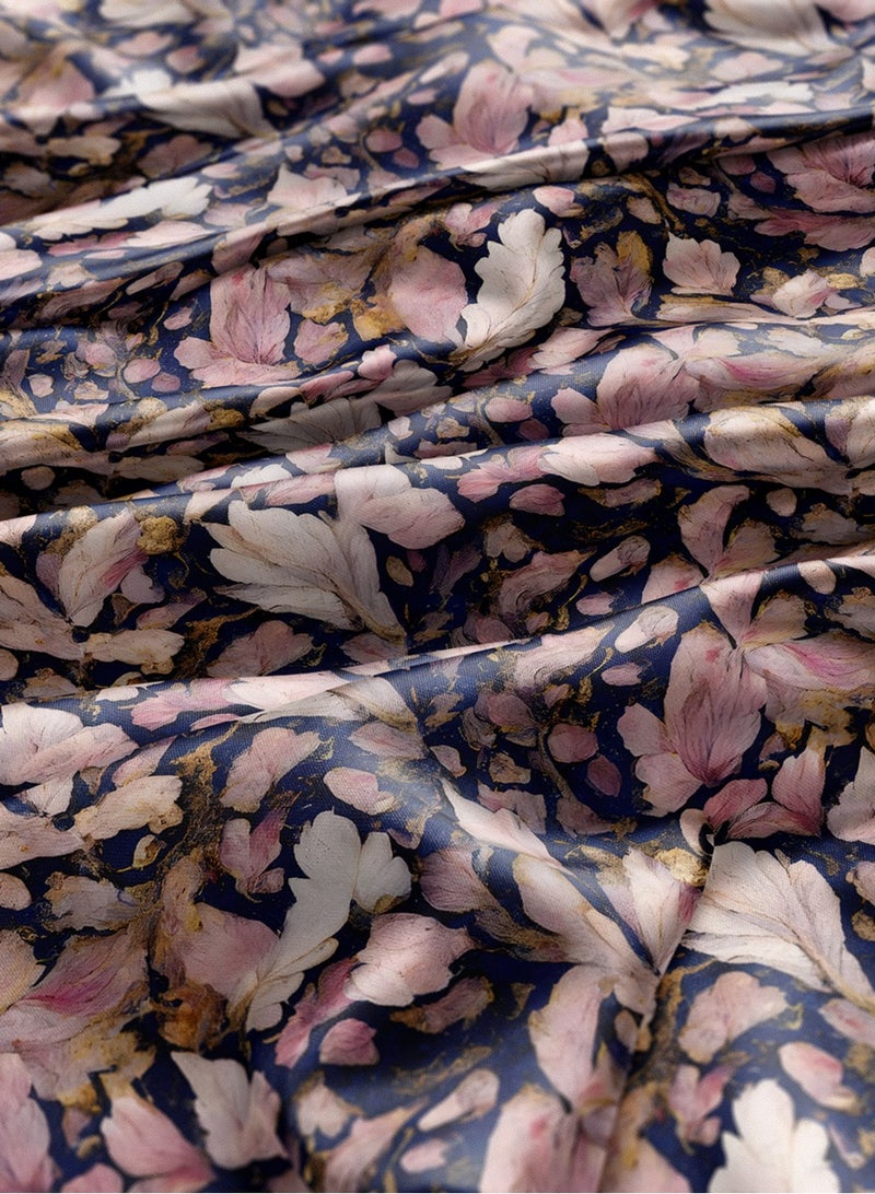 فيلاتو Ø¬Ù„Ø§Ø¨ÙŠØ© Ù…Ø®ÙˆÙŠØ± Ù…Ù† Ù‚Ù…Ø§Ø´ Ø­Ø±ÙŠØ± Ø§Ù„Ù„ÙŠÙ„ Ø¹Ø±Ø§Ù…Ù†ÙŠ Ø¨Ø§Ù„ÙŠØ§Ø±Ø¯Ø©ØŒ Ø£Ø²Ø±Ù‚ Ø¯Ø§ÙƒÙ†ØŒ Ù…Ø²Ù‡Ø±ØŒ Ù…Ù‚Ø§Ø³ 58 Ø¨ÙˆØµØ© - Image 3