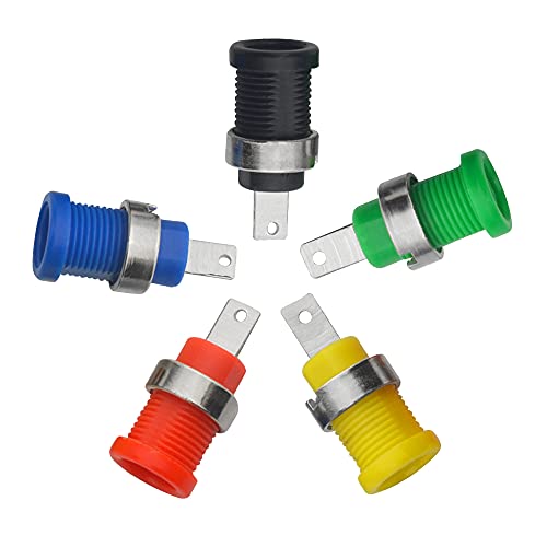 WMYCONGCONG 15 PCS 4mm Banana Jack Female Panel Mount Banana Socket Binding Post Adapter for DIY Test Projects or 4mm Banana Jack Socket 5 Colors - Image 4