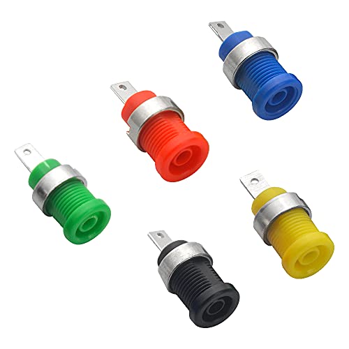 WMYCONGCONG 15 PCS 4mm Banana Jack Female Panel Mount Banana Socket Binding Post Adapter for DIY Test Projects or 4mm Banana Jack Socket 5 Colors - Image 3