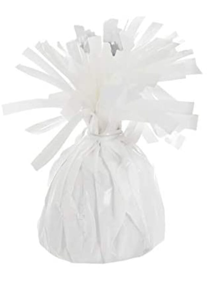 Party Time 1 Pc White Balloon Weights Foil Tinsel Metallic Balloon Weights Heavy Blocks For Birthday Party Decorations Supplies Props - Image 2