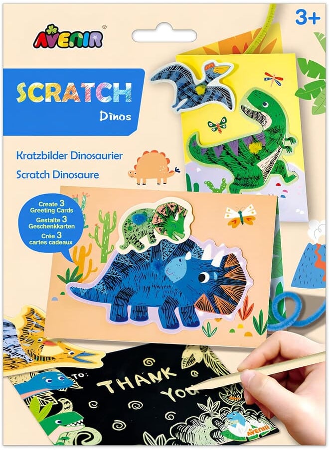 Avenir Scratch Greeting Card - Dinos 