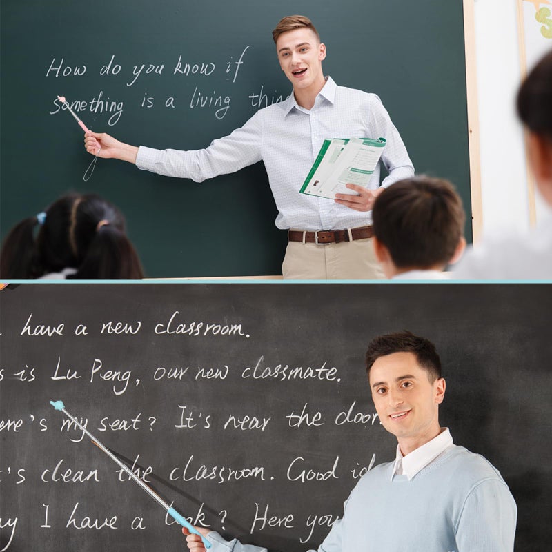 CANIPHA 3Pcs Teacher Pointer Finger Telescopic Pointer Stick Hand Pointer with Lanyards, Extendable Pointer Teacher Pointers for Classroom Elementary School Teacher, Classroom Supplies (Black Pink Blue) - Image 5