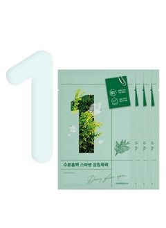 numbuzin No.1 Dewy Glow Spa Sheet Mask 4ea | Relaxing At-Home Spa, Puffy Face, Foresty, Face Mask Pack | Korean Skin Care for Face, 4ea/box  - Image 1
