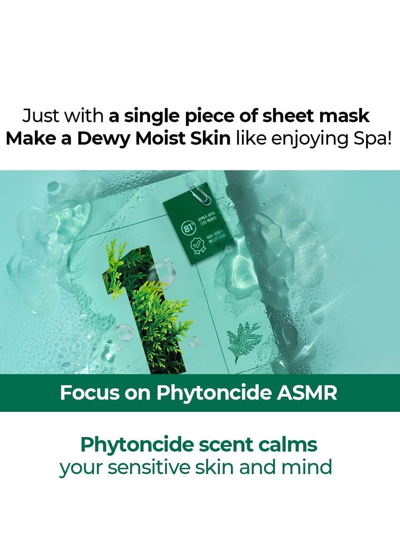 numbuzin No.1 Dewy Glow Spa Sheet Mask 4ea | Relaxing At-Home Spa, Puffy Face, Foresty, Face Mask Pack | Korean Skin Care for Face, 4ea/box  - Image 3