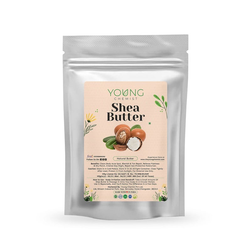 YOUNG CHEMIST Natural Unrefined Shea Butter For Personal Care Skin And Hair Health Moisturization And Body Massage For Men And Women 500 GM