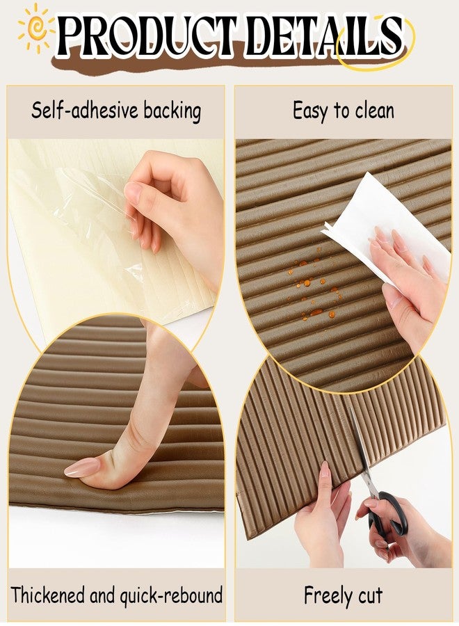 Fiwochic 15.8 x 78.7 Inch Anti Collision Wall Padding for Kids Padded Wall Panels 3D Self Adhesive DIY Headboard for Autism Playroom Nursery Bedroom Living Room Corner Guards(1 Roll,Brown) - Image 3