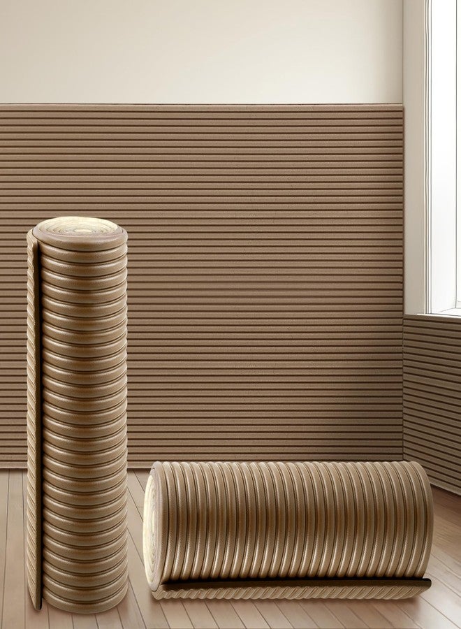 Fiwochic 15.8 x 78.7 Inch Anti Collision Wall Padding for Kids Padded Wall Panels 3D Self Adhesive DIY Headboard for Autism Playroom Nursery Bedroom Living Room Corner Guards(1 Roll,Brown) - Image 1
