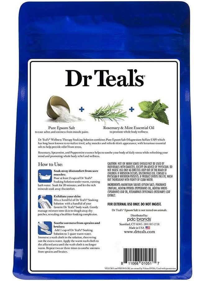 Dr Teal's Dr. Teal's Pure Epsom Salt Soaking Solution Gift Set (3 Pack, 3lbs ea.) - Soothe & Sleep Lavender, Relax & Relief Eucalyptus with Spearmint, Wellness Therapy with Rosemary & Mint - Relaxes The Body  - Image 4