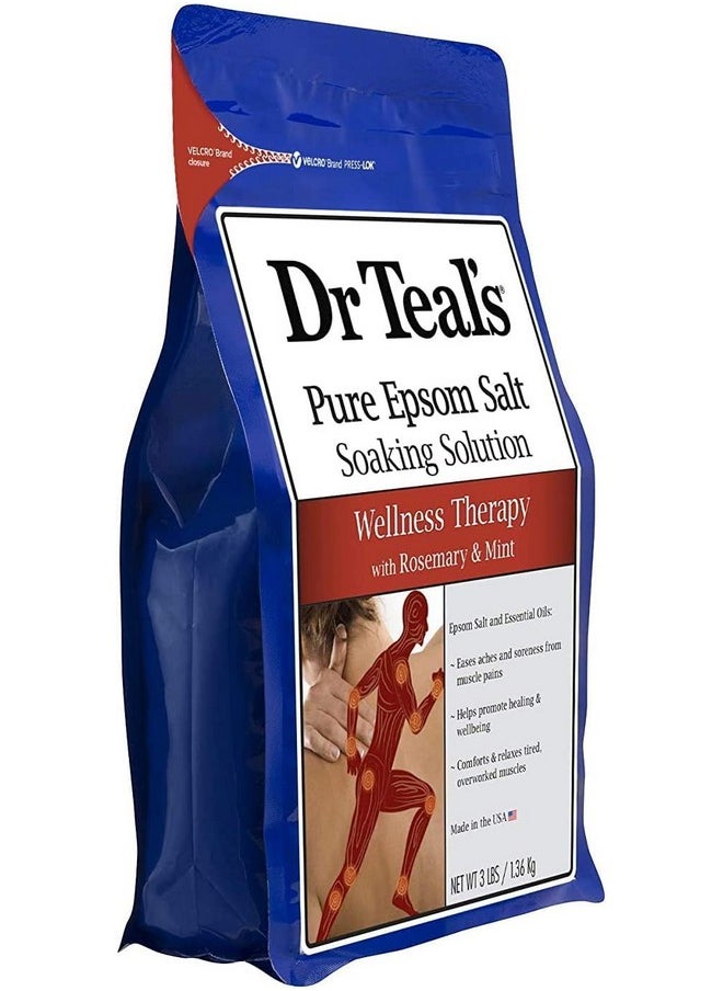 Dr Teal's Dr. Teal's Pure Epsom Salt Soaking Solution Gift Set (3 Pack, 3lbs ea.) - Soothe & Sleep Lavender, Relax & Relief Eucalyptus with Spearmint, Wellness Therapy with Rosemary & Mint - Relaxes The Body  - Image 3
