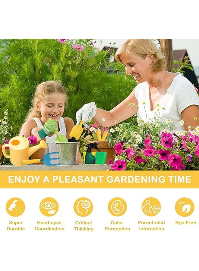 Arabest Kids Gardening Tools, 13 PCS Gardening Tool Set for Kids Children, Garden Apron, Kids Sun Hat, Kids Shovel, Toddler Gardening Gloves, Garden Outdoor Toys Gift for Preschool Boys and Girls  - Image 5