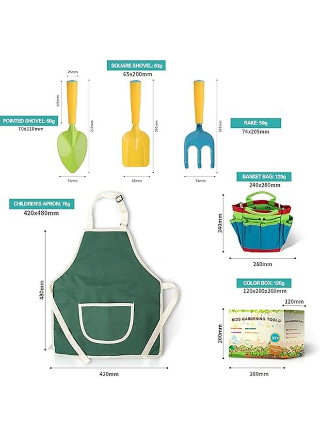 Arabest Kids Gardening Tools, 13 PCS Gardening Tool Set for Kids Children, Garden Apron, Kids Sun Hat, Kids Shovel, Toddler Gardening Gloves, Garden Outdoor Toys Gift for Preschool Boys and Girls  - Image 2