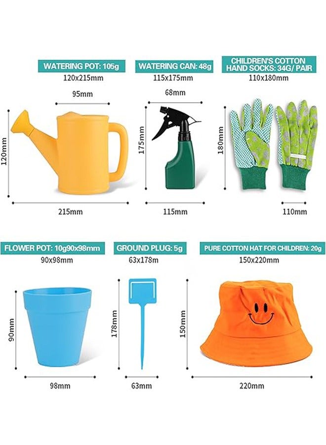 Arabest Kids Gardening Tools, 13 PCS Gardening Tool Set for Kids Children, Garden Apron, Kids Sun Hat, Kids Shovel, Toddler Gardening Gloves, Garden Outdoor Toys Gift for Preschool Boys and Girls  - Image 3