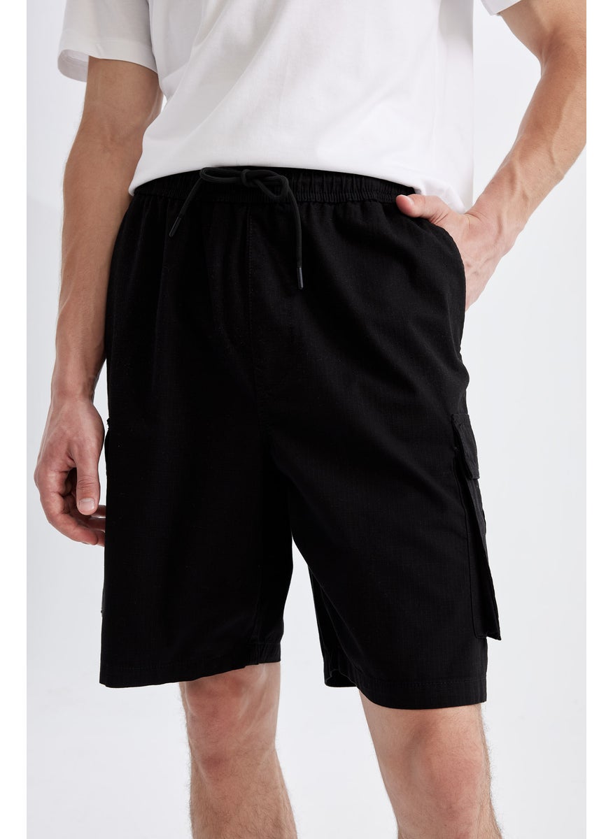 Man Cargo Fit Gabardine Regular Hem Bermuda