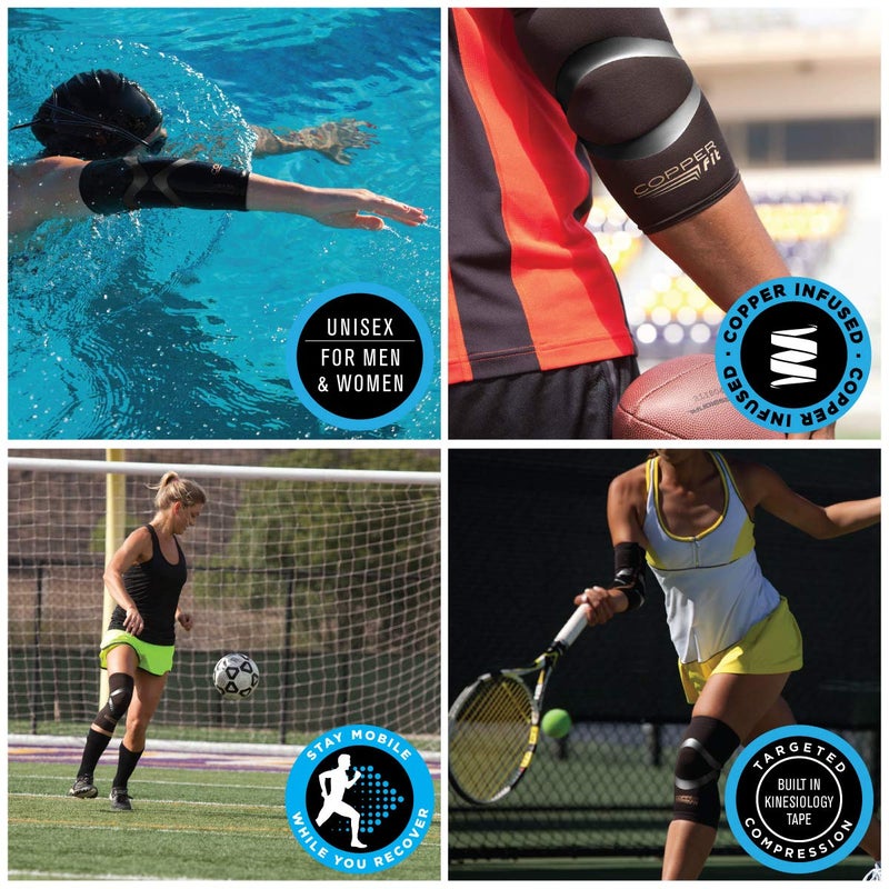 Copper Fit Pro Series Compression Knee Sleeve, Black with Copper Trim, X-Large,Packaging may Vary - Image 4