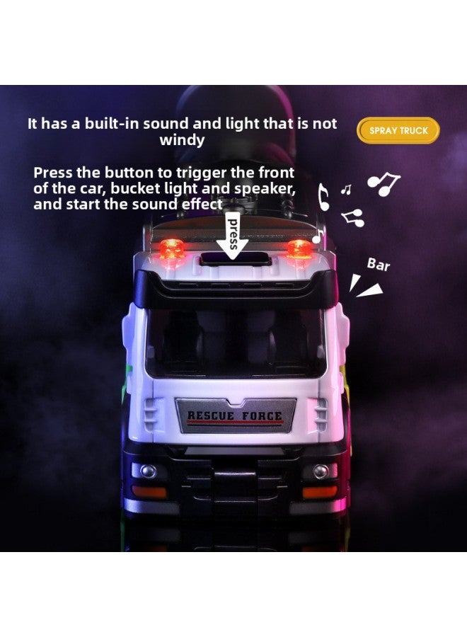 [Boxed] Tianying Alloy Simulation Engineering Haze Spray Car Sound And Light Pull Back Car Model Toy 8987B-Color:Haze Spray Car