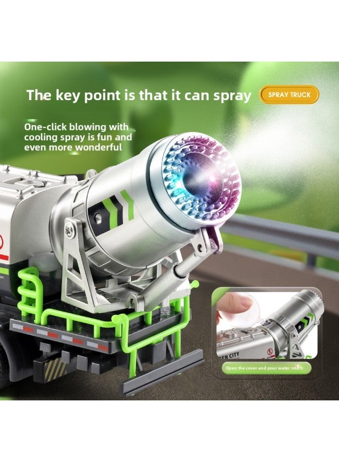 [Boxed] Tianying Alloy Simulation Engineering Haze Spray Car Sound And Light Pull Back Car Model Toy 8987B-Color:Haze Spray Car