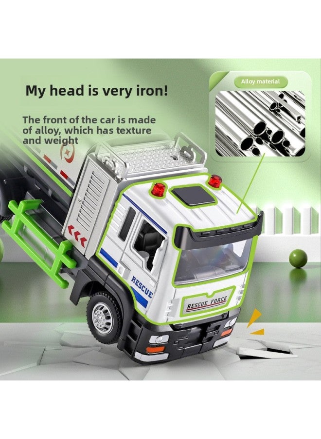 [Boxed] Tianying Alloy Simulation Engineering Haze Spray Car Sound And Light Pull Back Car Model Toy 8987B-Color:Haze Spray Car