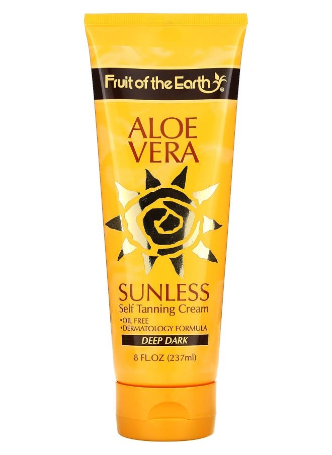 Fruit of the earth Aloe Vera Sunless Self Tanning Cream Deep Dark 8 fl oz (237 ml) 