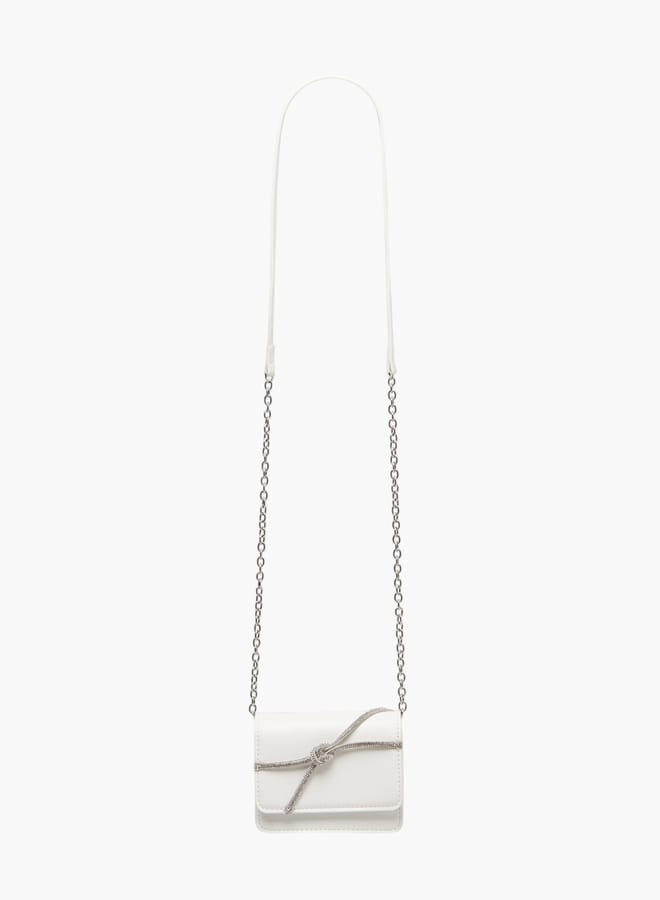 Flora Bella By Shoexpress Girls Embellished Crossbody Bag With Button Closure And Chain Strap  - Image 2