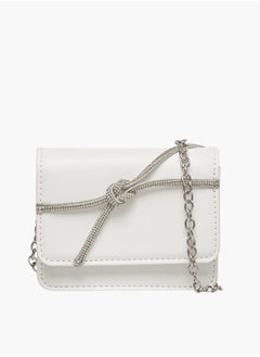 Flora Bella By Shoexpress Girls Embellished Crossbody Bag With Button Closure And Chain Strap  - Image 1