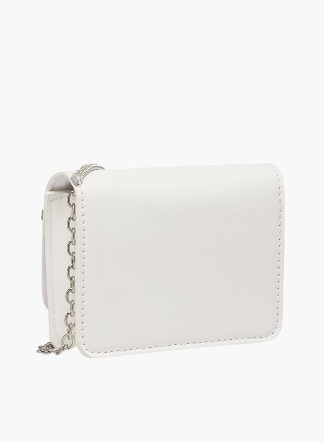 Flora Bella By Shoexpress Girls Embellished Crossbody Bag With Button Closure And Chain Strap  - Image 3