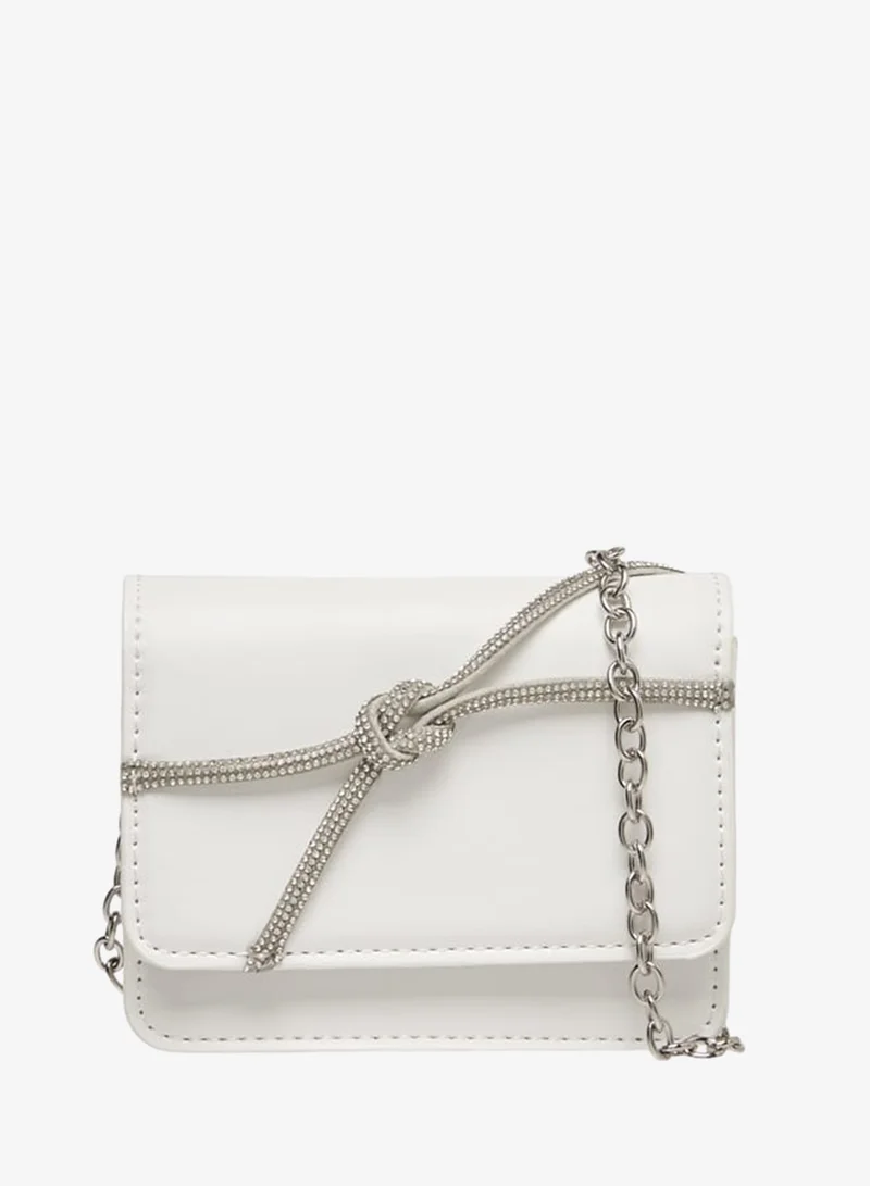 Girls Embellished Crossbody Bag With Button Closure And Chain Strap Ramadan Collection