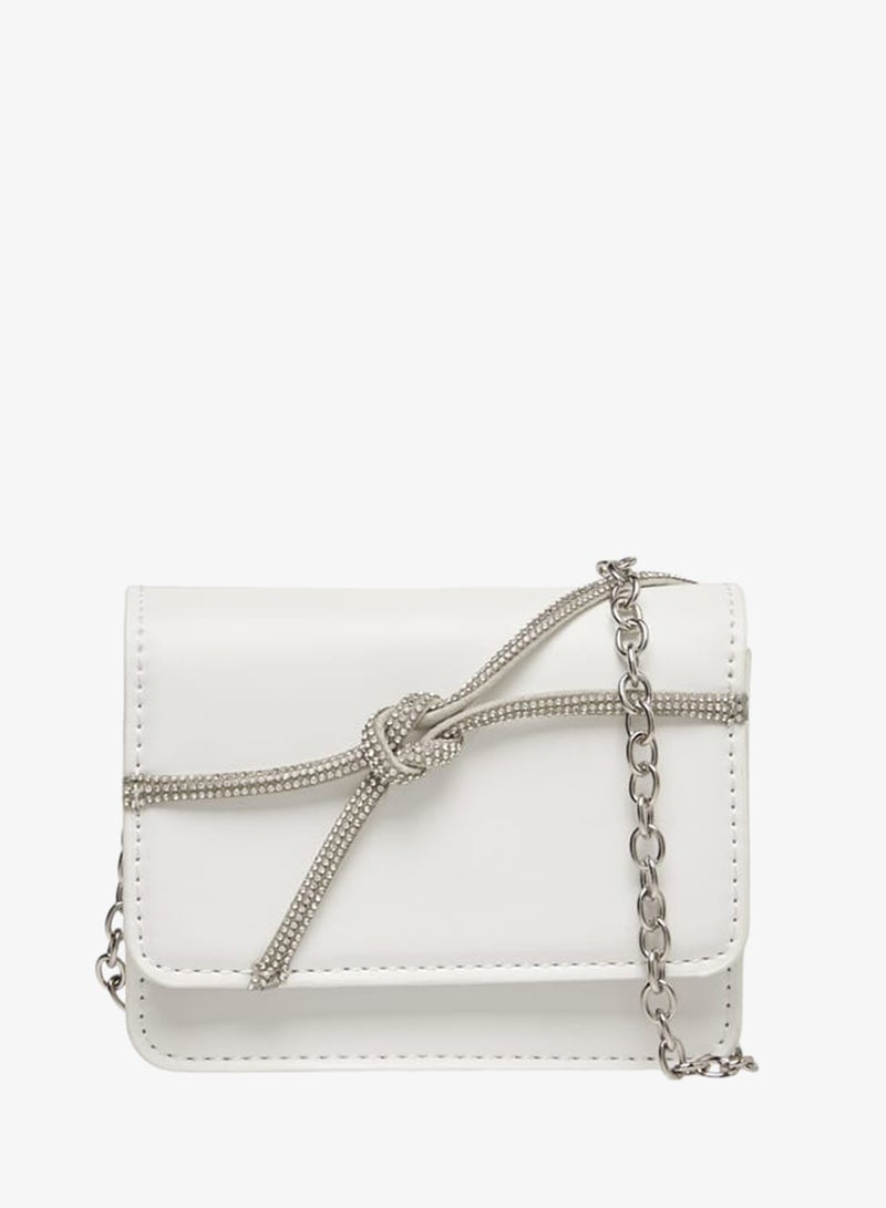 Flora Bella By Shoexpress Girls Embellished Crossbody Bag With Button Closure And Chain Strap - Image 1