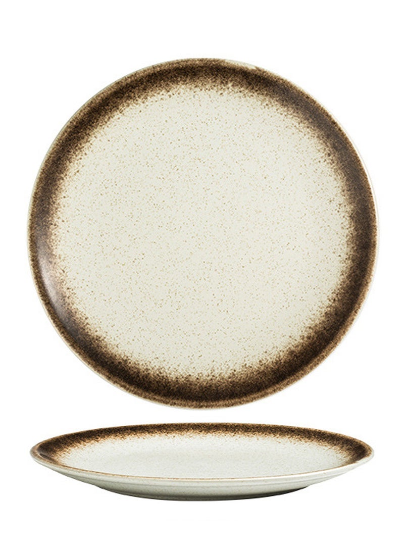 واملهوم أطباق عشاء كلاسيكيات مطاعم المطبخ الكلاسيكية، أطباق عشاء كلاسيكيات مطاعم المطبخ، أواني عشاء مستديرة مستديرة 26 سم منزلية مبتكرة للوجبات الخفيفة الغربية - Image 1