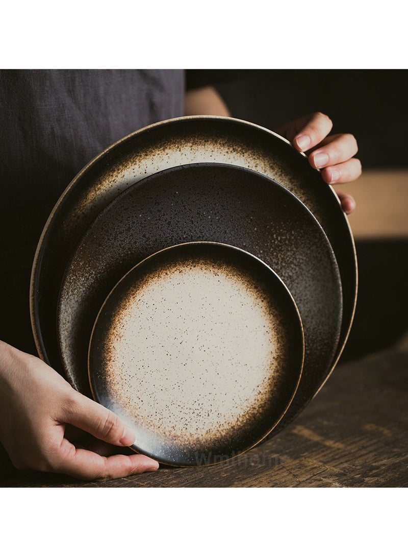 واملهوم أطباق عشاء كلاسيكيات مطاعم المطبخ الكلاسيكية، أطباق عشاء كلاسيكيات مطاعم المطبخ، أواني عشاء مستديرة مستديرة 26 سم منزلية مبتكرة للوجبات الخفيفة الغربية - Image 4