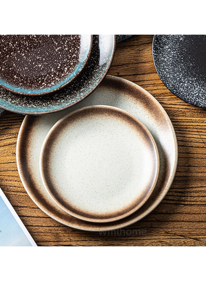 واملهوم أطباق عشاء كلاسيكيات مطاعم المطبخ الكلاسيكية، أطباق عشاء كلاسيكيات مطاعم المطبخ، أواني عشاء مستديرة مستديرة 26 سم منزلية مبتكرة للوجبات الخفيفة الغربية - Image 5