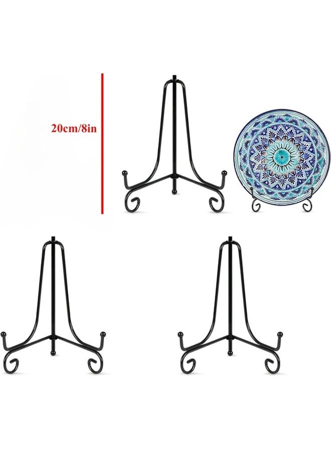 3 Packs 8 Inch Black Iron Easel Stand Set Vintage Style Display Holder For Frames - Image 1