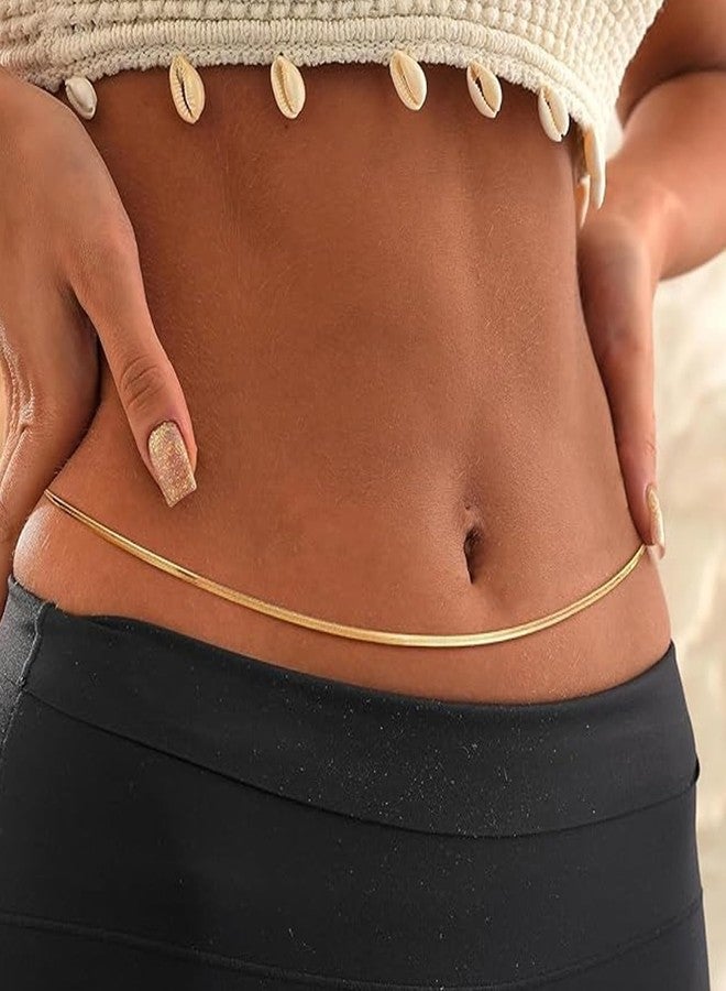 VAMA FASHIONS 4 Pcs 18K Gold Palted Anti Tarnish Waterproof Adjustable Waist Body Belly Chain Combo Jewelry Beach Kamar Chain for Women & Girls - Image 5