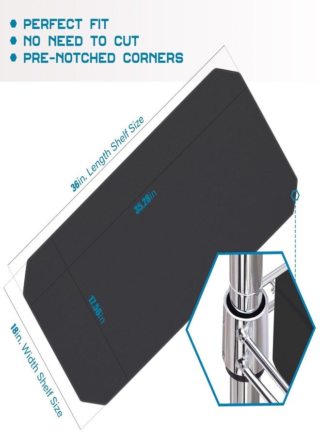 BRIAN & DANY بطانة رفوف سلكية من برايان آند داني، مقاس 18 × 36 بوصة، بطانات رفوف شديدة التحمل للرفوف السلكية، حصائر حماية مقاومة للماء، طقم من 4 قطع، أسود - Image 2