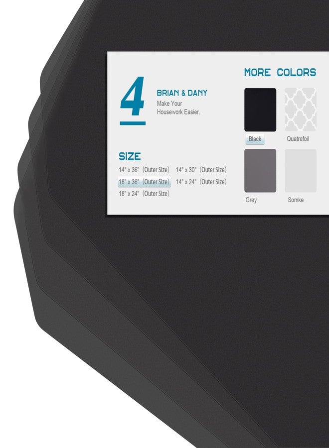 BRIAN & DANY بطانة رفوف سلكية من برايان آند داني، مقاس 18 × 36 بوصة، بطانات رفوف شديدة التحمل للرفوف السلكية، حصائر حماية مقاومة للماء، طقم من 4 قطع، أسود - Image 3