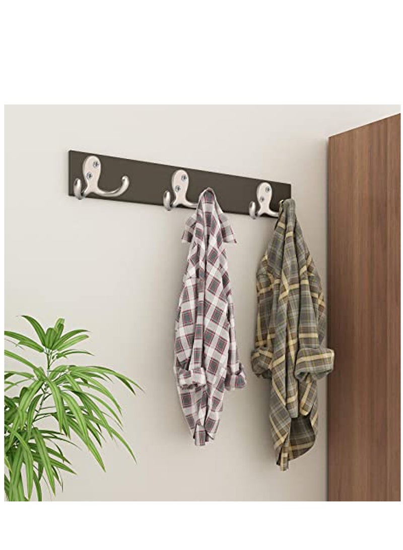 SYOSI 10 Pcs Double Prong Coat Hooks Hardware, Silvery Towel Hooks Wall Mounted with 20 Screws, Metal Hooks for Hanging Coats, Towel, Hat, Key, Bag - Image 2