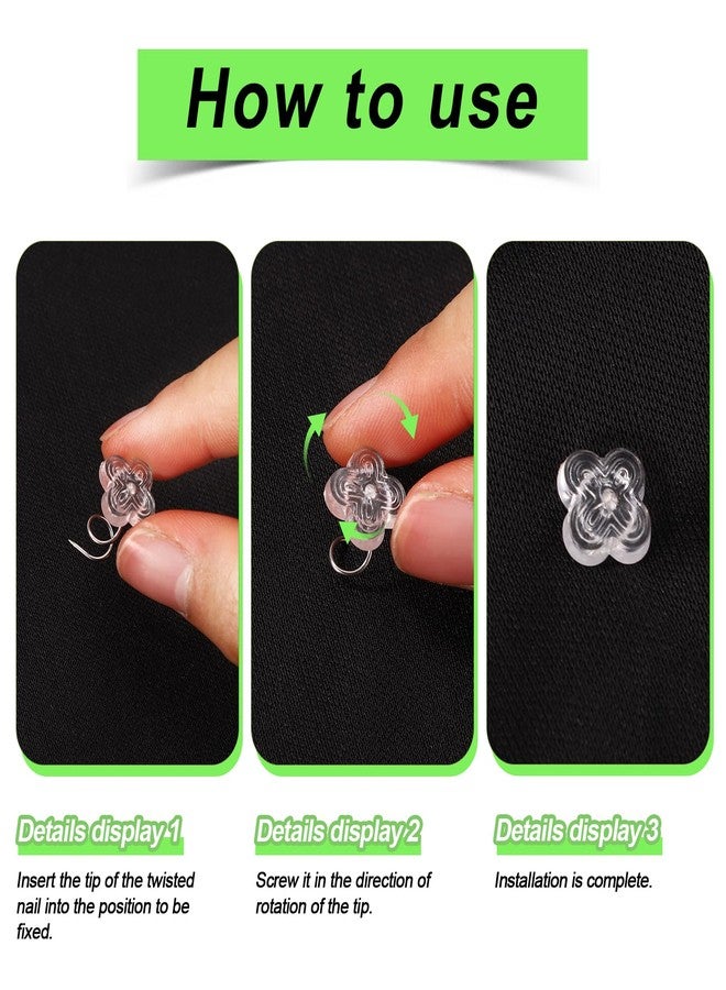 lasuroa 100pcs Bed Skirt Pins, 0.43 Inch Twist Pins with Clear Heads Upholstery Tacks Headliner Pin for Slipcovers and Bedskirts Holders (Four-Leaf Clover) - Image 5